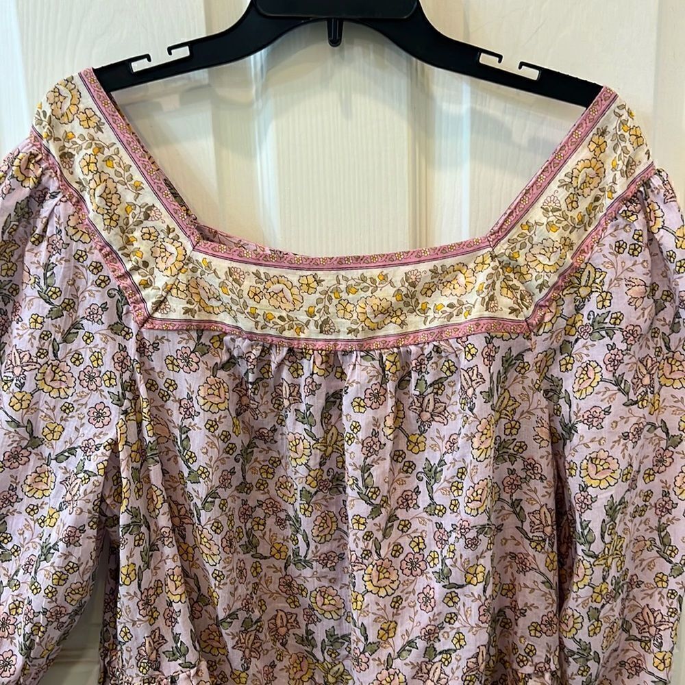 American Eagle Y2K  NWT 100% cotton squ neck L/S peasant blouse - Picture 4 of 16
